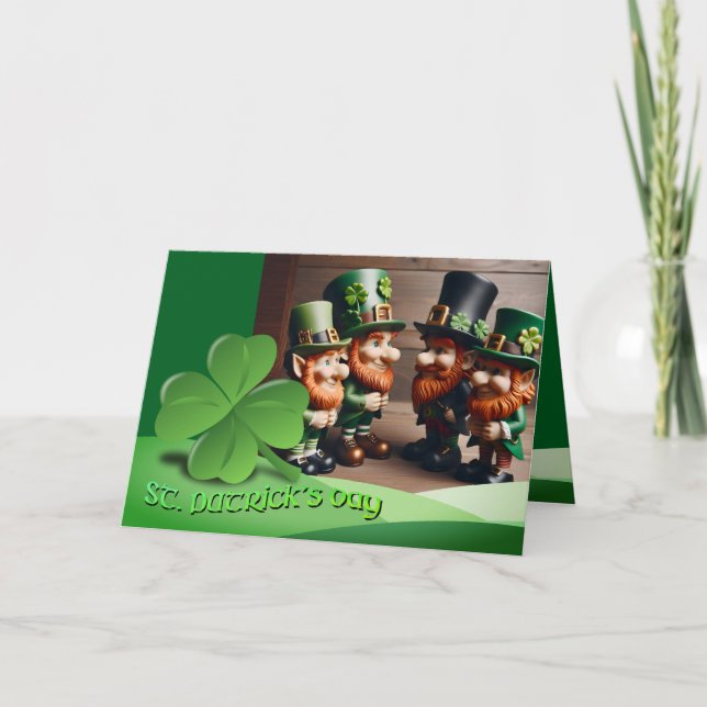 Leprechauns St Patrick's Day text HGCO2 Karte (Vorderseite)