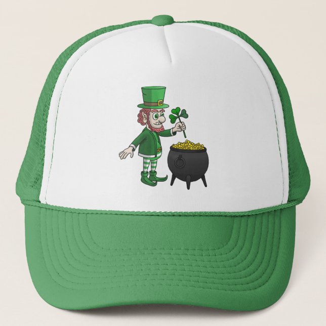 Leprechauns St. Patrick's Day Truckerkappe (Vorderseite)