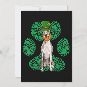 Leprechwhippet St Patricks Day Kleeblatt Paw Feiertagskarte