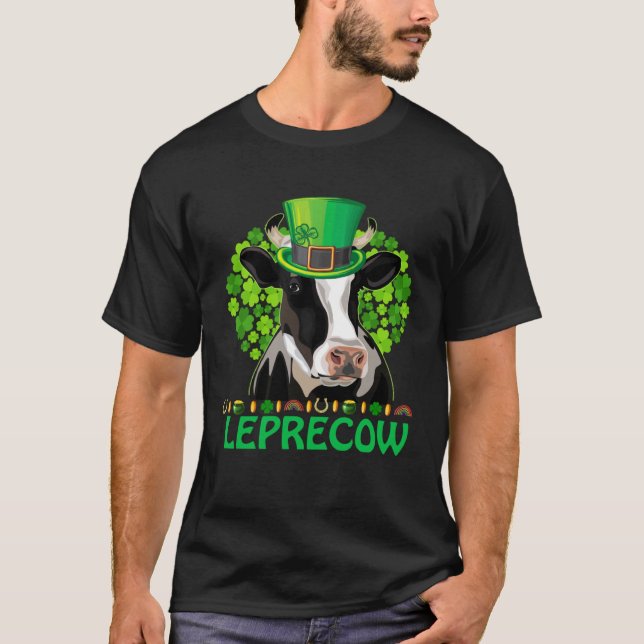 Leprecow Kuh St Patricks Day Mens Women Leprechaun T-Shirt (Vorderseite)
