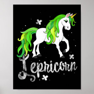 Lepricorn Leprechaun Einhorn St Patricks Tag Kinde Poster
