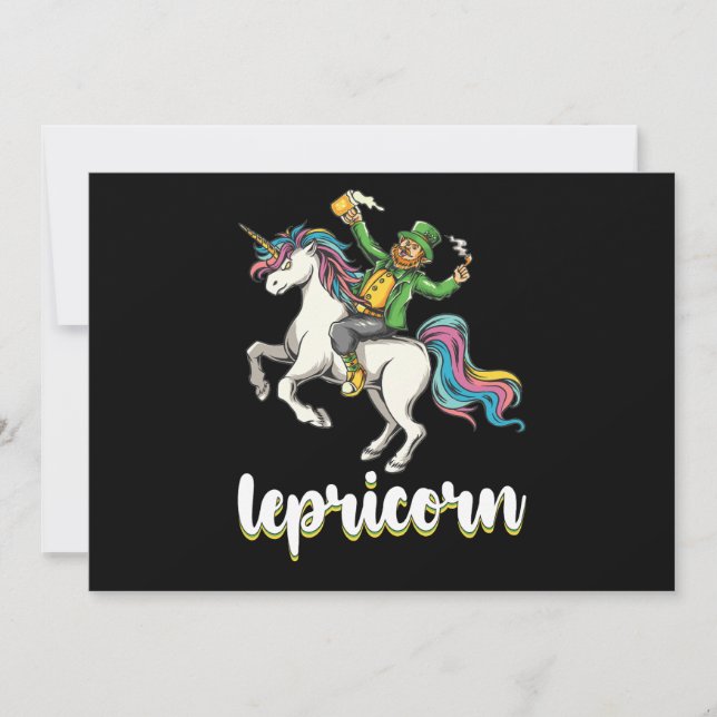 Lepricorn Leprechaun Unicorn St Patrick's Day Einladung (Vorderseite)