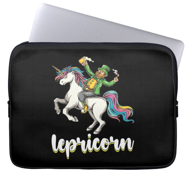 Lepricorn Leprechaun Unicorn St Patrick's Day Laptopschutzhülle (Vorderseite)