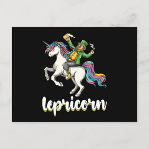 Lepricorn Leprechaun Unicorn St Patrick's Day Postkarte