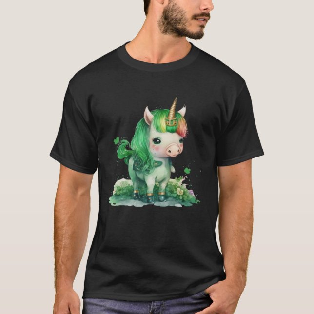 Lepricorn Unicorn Kids Girls Lucky St Patricks Day T-Shirt (Vorderseite)