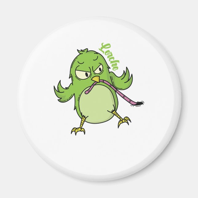 Lerche Schlaftyp Frühaufsteher Vogel Wurm Magnet (Vorne)