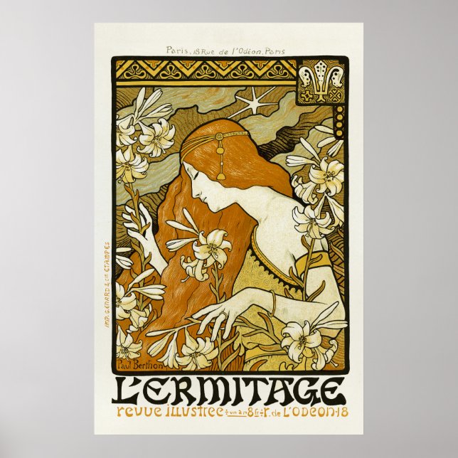 L'Ermitage - Art Nouveau Poster von Paul Berthon (Vorne)