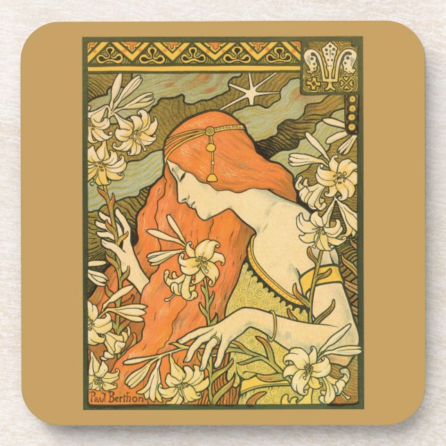 L'Ermitage Französische Jugendfrau im Bereich Blum Getränkeuntersetzer (Vorderseite)