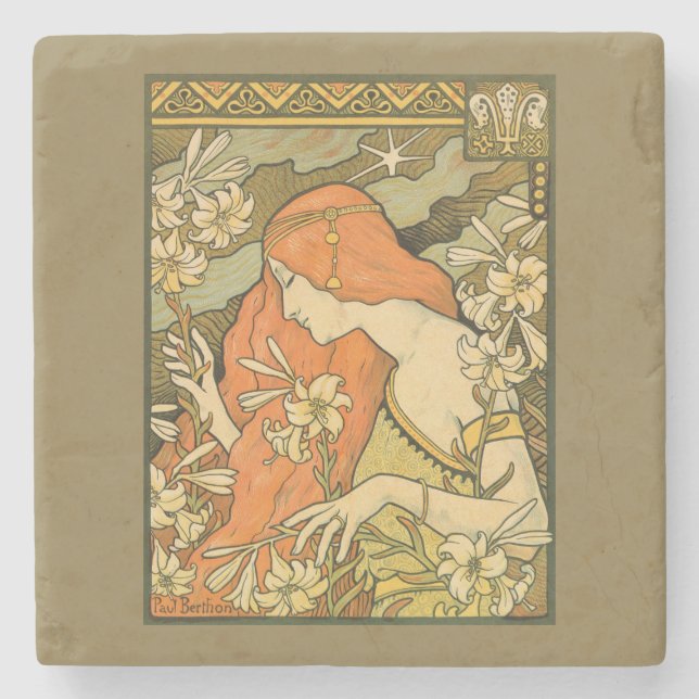 L'Ermitage Französische Jugendfrau im Bereich Blum Steinuntersetzer (Vorderseite)