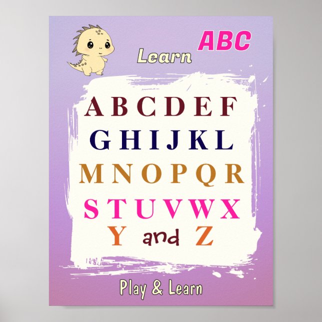 Lerne ABC mit Dino Poster (Vorne)