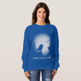 Lerne allein zu kämpfen – Löwe unter Mondlicht Sweatshirt