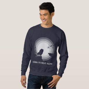 Lerne allein zu kämpfen – Löwe unter Mondlicht Tri Sweatshirt