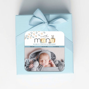 Lerne die Mini-Blauen Baby-Aufkleber kennen Quadratischer Aufkleber
