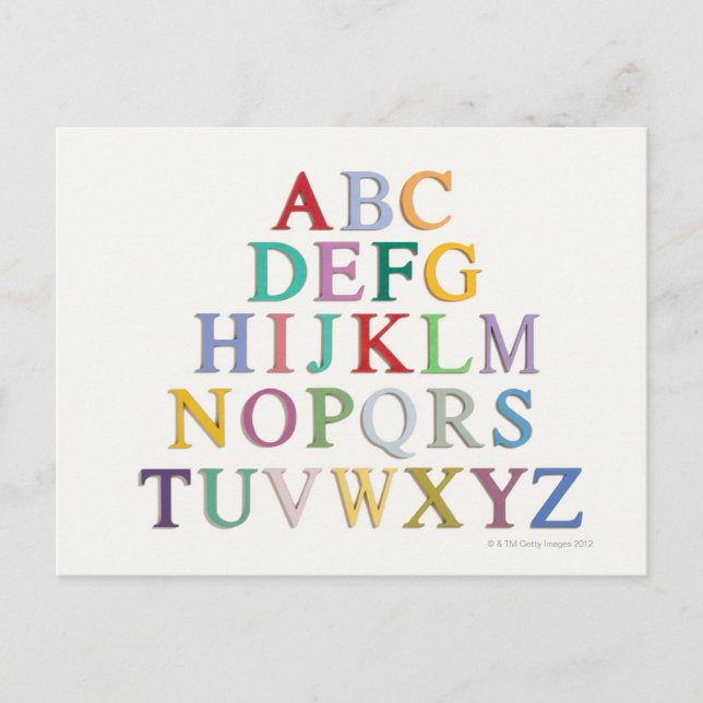 Lernen, Buchstaben, Alphabet Postkarte (Vorderseite)