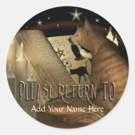 Lernen des Cat Lessons Buchzeichen Runder Aufkleber