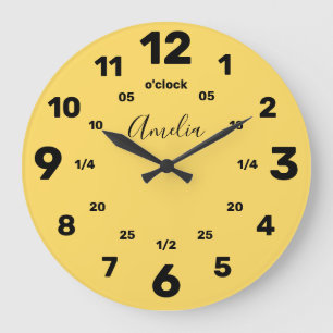 Lernen, die Uhrzeit zu sagen Personalisiert Na Große Wanduhr