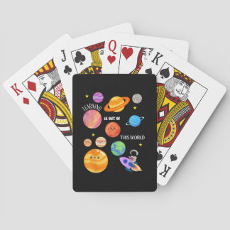 Lernen ist aus dieser Welt der Weltraumwissenschaf Spielkarten