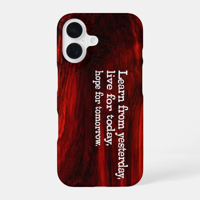 "Lernen, leben, Hoffnung" Inspiration Zitat iPhone 16 Hülle (Rückseite)