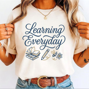 Lernen mit alltäglicher Schrift für Mittelschüler T-Shirt