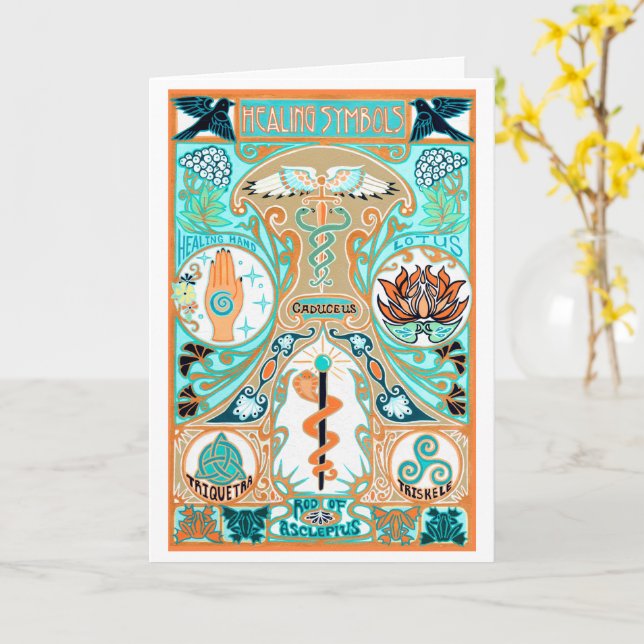 Lernen Sie bald heidnisch wiccan heilsamen Symbole Karte (Gelbe Blume)