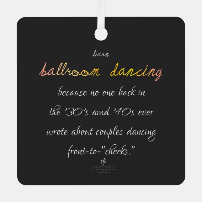 Lernen Sie Ballroom Tancing Cava Rosa Ornament Aus Metall (Vorderseite)