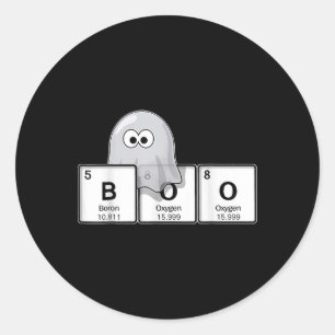 Lernen Sie Chemie mit Geisterlehrer Boo Halloween Runder Aufkleber