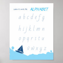 Lernen Sie, das Alphabet Poster für Kinder zu schr