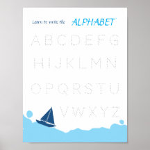 Lernen Sie, das Alphabet Poster für Kinder zu schr