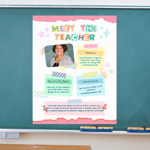 Lernen Sie das Lehrer-Schulklassenplakat kennen Poster