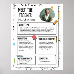 Lernen Sie den Lehrer kennen Modernes Flyer zum Sc Poster