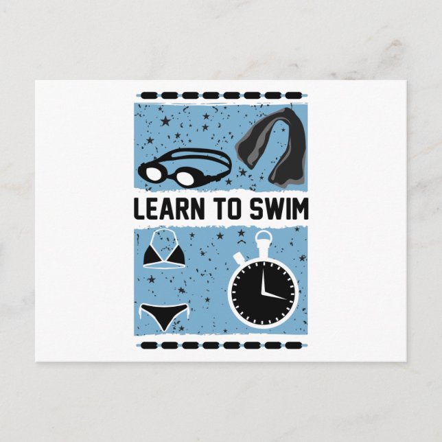 Lernen Sie mit diesem schönen Design zu schwimmen Postkarte (Vorderseite)