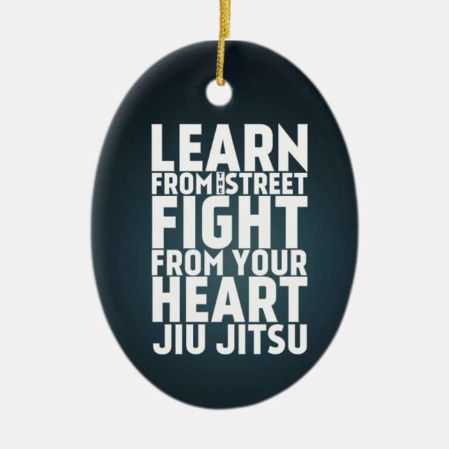 Lernen Sie vom Straße Jiu Jitsu Schwarzen Keramik Ornament (Vorne)