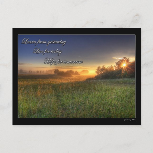 Lernen Sie von gestern.... Postkarte (Vorderseite)