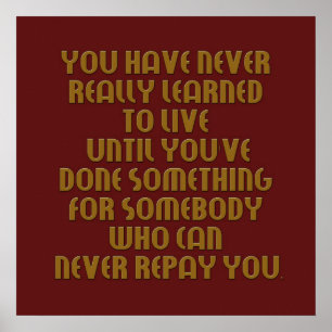 lernen Sie, zu leben Plakat