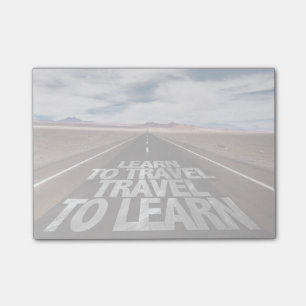 Lernen Sie, zu reisen die Reise, zum zu lernen Post-it Klebezettel