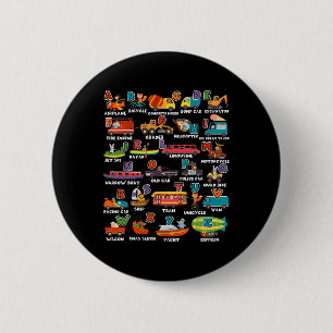 Lernen Transport Animal Letter Abcs Lehrer Button