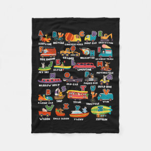 Lernen Transport Animal Letter Abcs Lehrer Fleecedecke