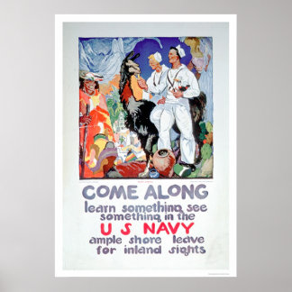 Lernen und sehen Sie etwas in der Marine (US02315) Poster