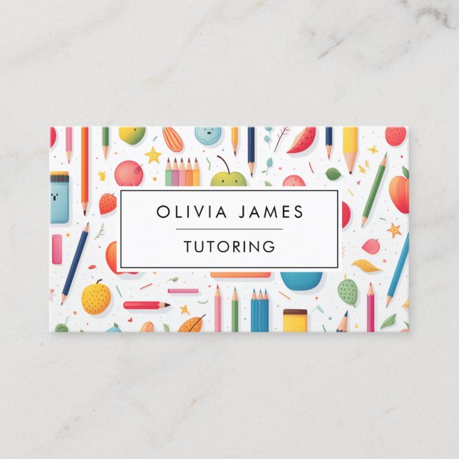 Lernen von Bildung - Nachhilfe und Lehren Visitenkarte (Vorderseite)