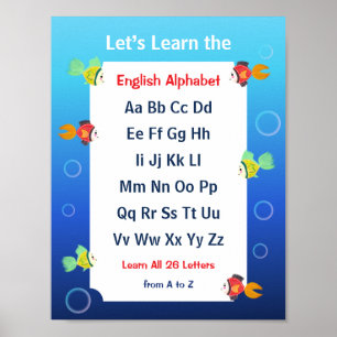 Lernen wir das ABC-Plakat für Kinder Poster
