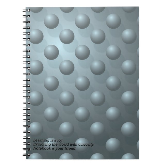 Lernfreude Notizbuch – Teal 3D Kugel Muster Notizblock (Vorderseite)