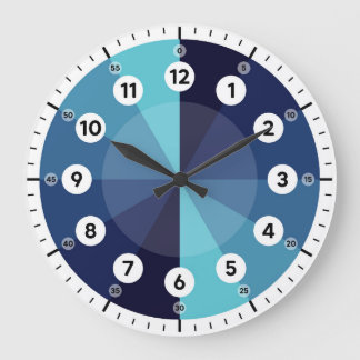 Lernuhr - Gesprächszeit - Mitternacht Blau Große Wanduhr