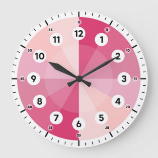 Lernuhr - Gesprächszeit - rosa Stunden Große Wanduhr