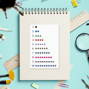 Lernzahl bis 10 mit Sticker für geometrische Forme