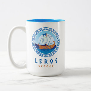 Leros, Griechenland Zweifarbige Tasse