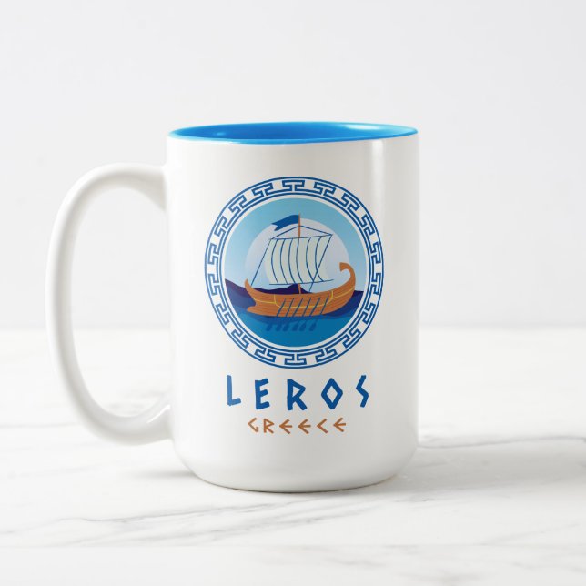 Leros, Griechenland Zweifarbige Tasse (Links)