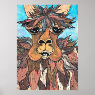 Leroy the Llama Print Poster