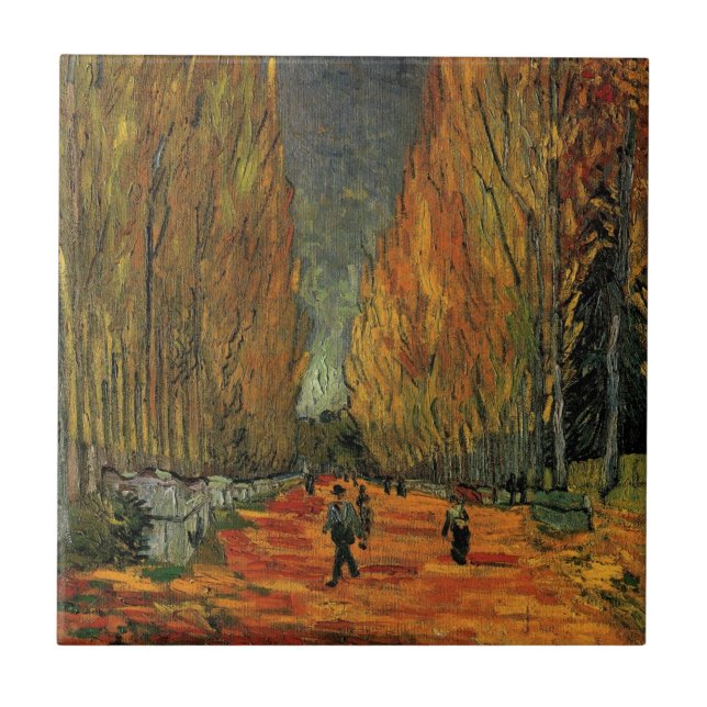 Les Alyscamps (Friedhof) von Vincent van Gogh Fliese (Vorderseite)