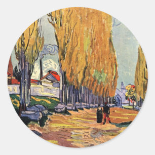 Les Alyscamps (Friedhof) von Vincent van Gogh Runder Aufkleber