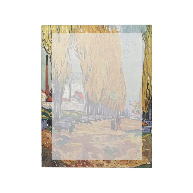 Les Alyscamps von Van Gogh. Herbstlandschaft Notizblock (Rotiert)